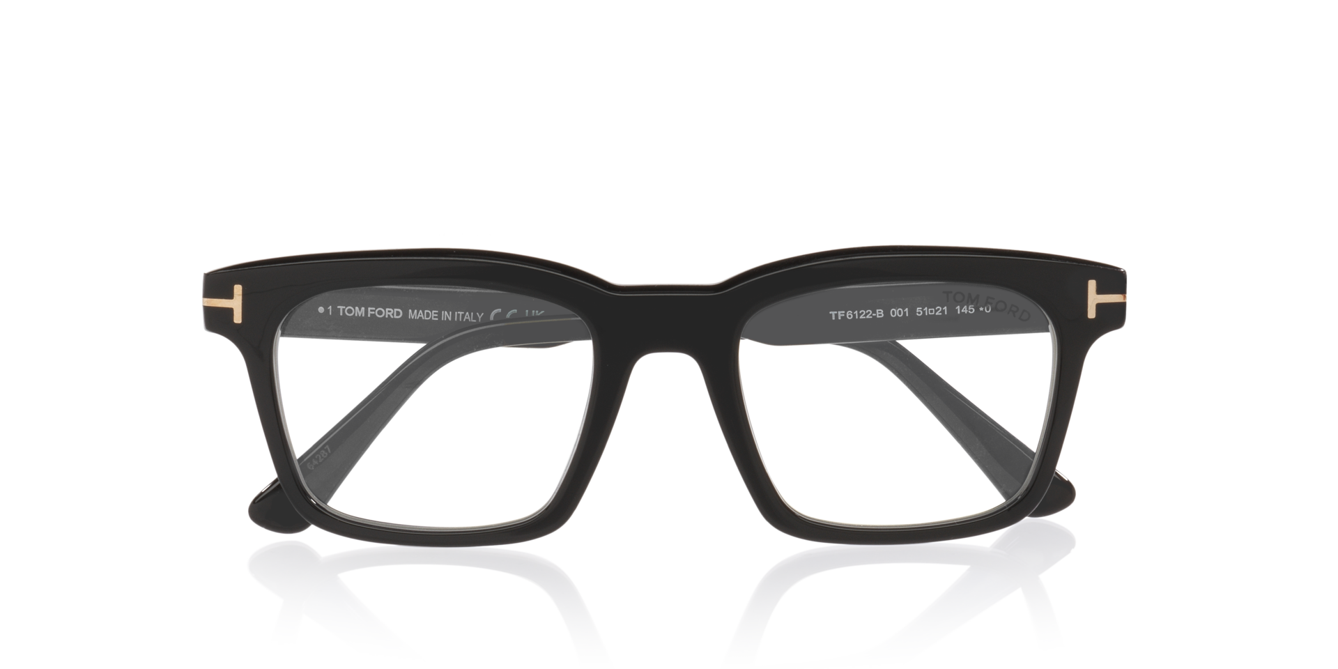 FT6122-B Black Shiny AcetateEyeglass Frames for Glasses Direct, Closed View