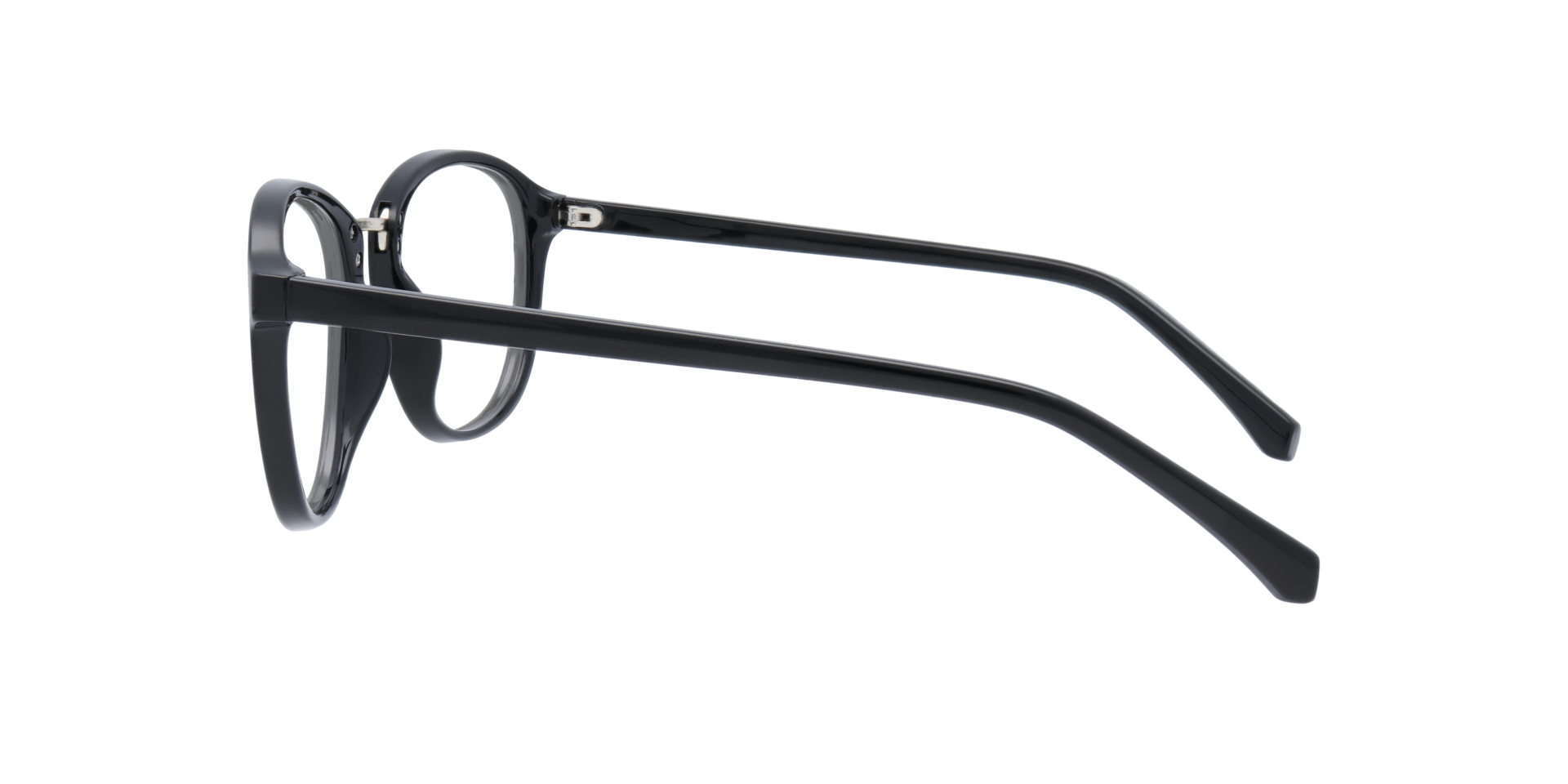 Cassidy Shiny Black PlasticEyeglass Frames for Glasses Direct, Side View