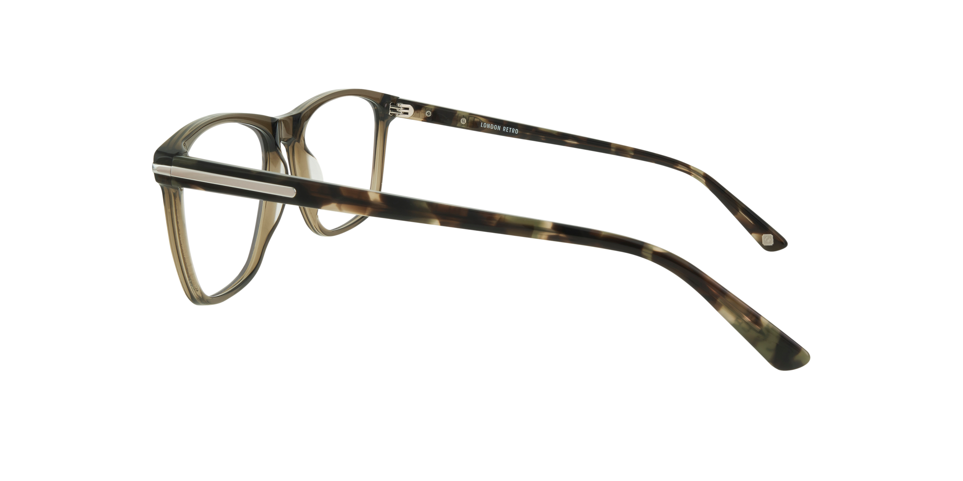 Leyton Khaki & Havana AcetateEyeglass Frames for Glasses Direct, Side View