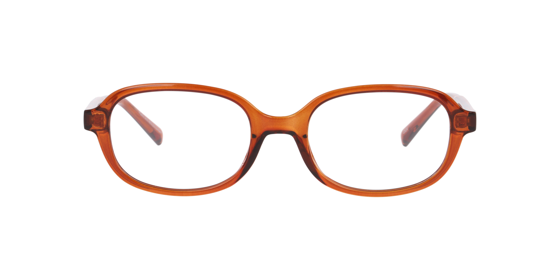 Nicola Transparent Brown PlasticEyeglass Frames for Glasses Direct, Front View