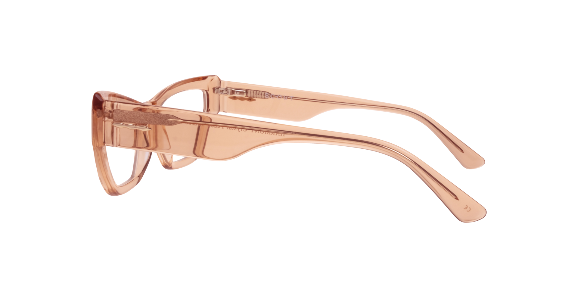 Harmony Crystal Peach AcetateEyeglass Frames for Glasses Direct, Side View