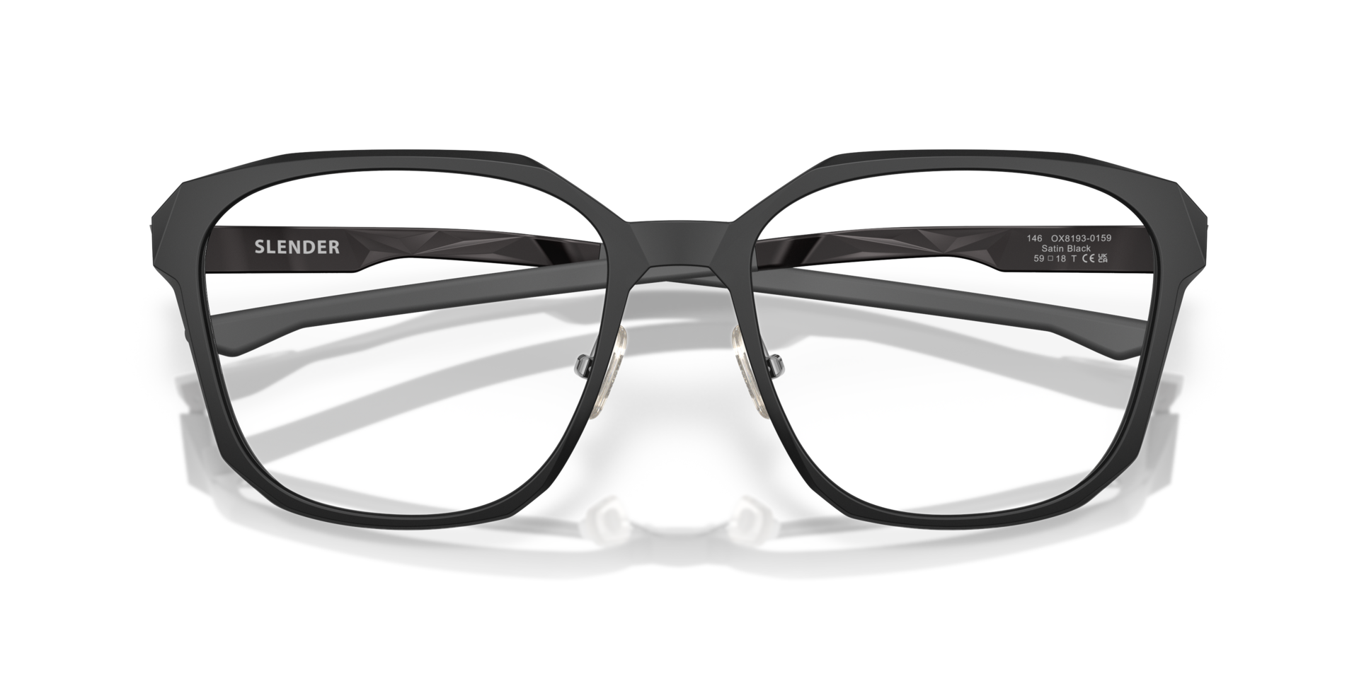Slender Satin Black PlasticEyeglass Frames for Glasses Direct, Closed View