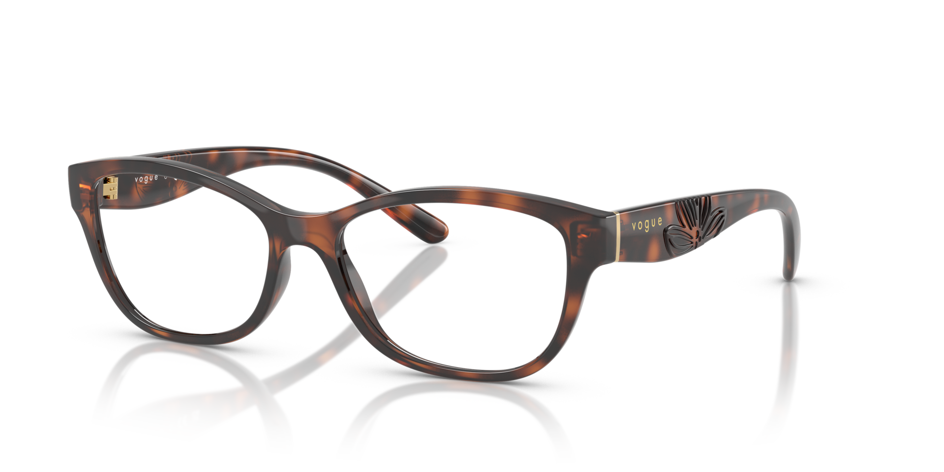 VO5627 Total Dark Havana PlasticEyeglass Frames for Glasses Direct, Angle View