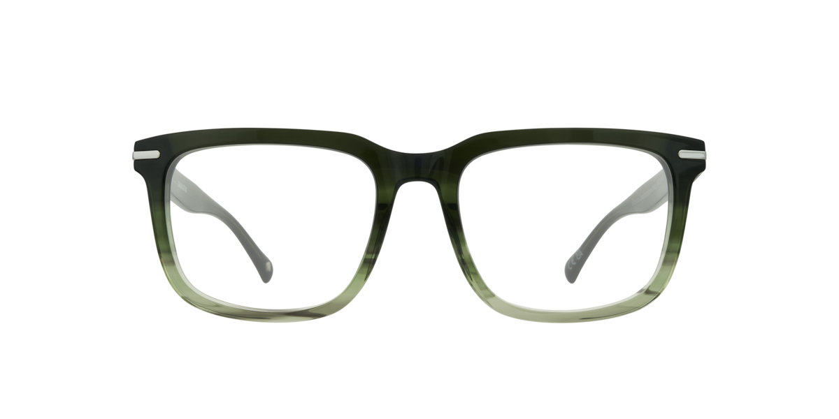 London Retro Men's Gradient Horn Green Square Acetate Eyeglasses Online - Full Rim - Kenton