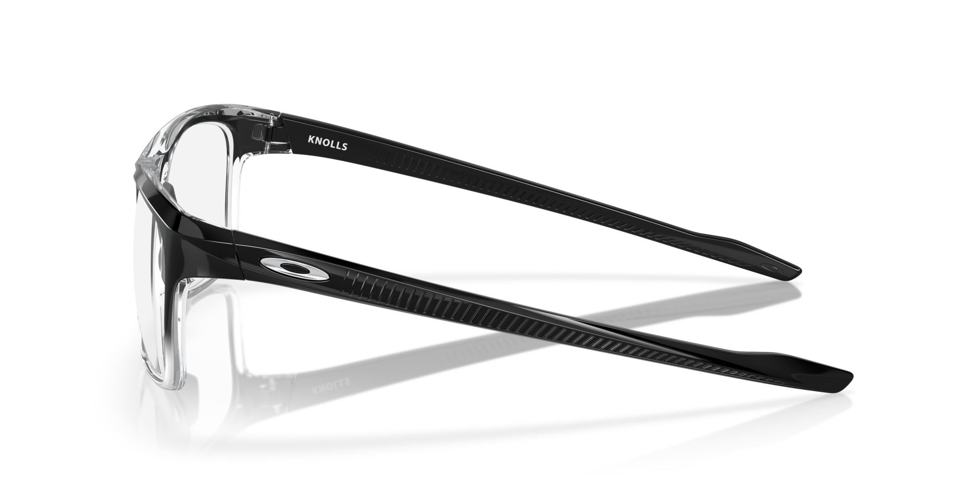 Knolls Polished Black Fade PlasticEyeglass Frames for Glasses Direct, Side View