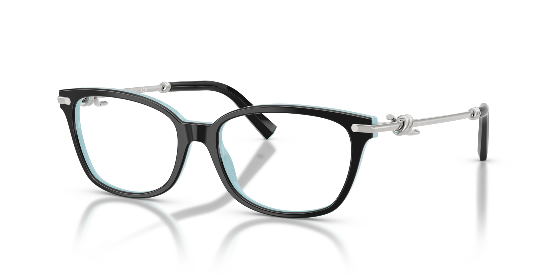 TF2281 Black On Tiffany Blue AcetateEyeglass Frames for Glasses Direct, Angle View