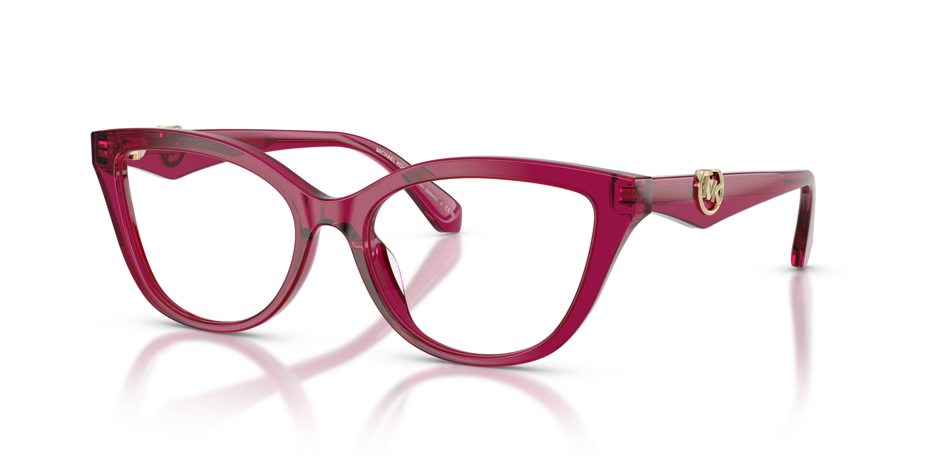 MK4164U Transparent Plum AcetateEyeglass Frames for Glasses Direct, Angle View