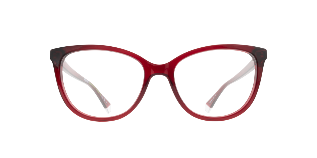 Polaroid Women's Burgundy Rectangle Plastic Eyeglasses Online - Full Rim - Pld D504