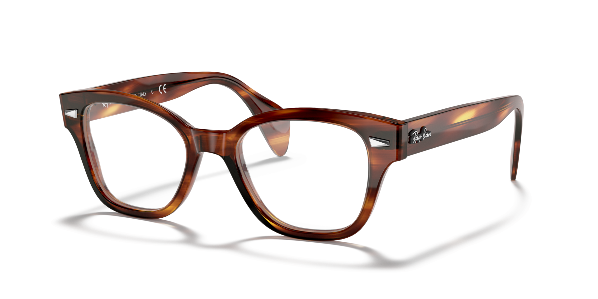 RB0880 OPTICS Striped Havana AcetateEyeglass Frames for Glasses Direct, Angle View