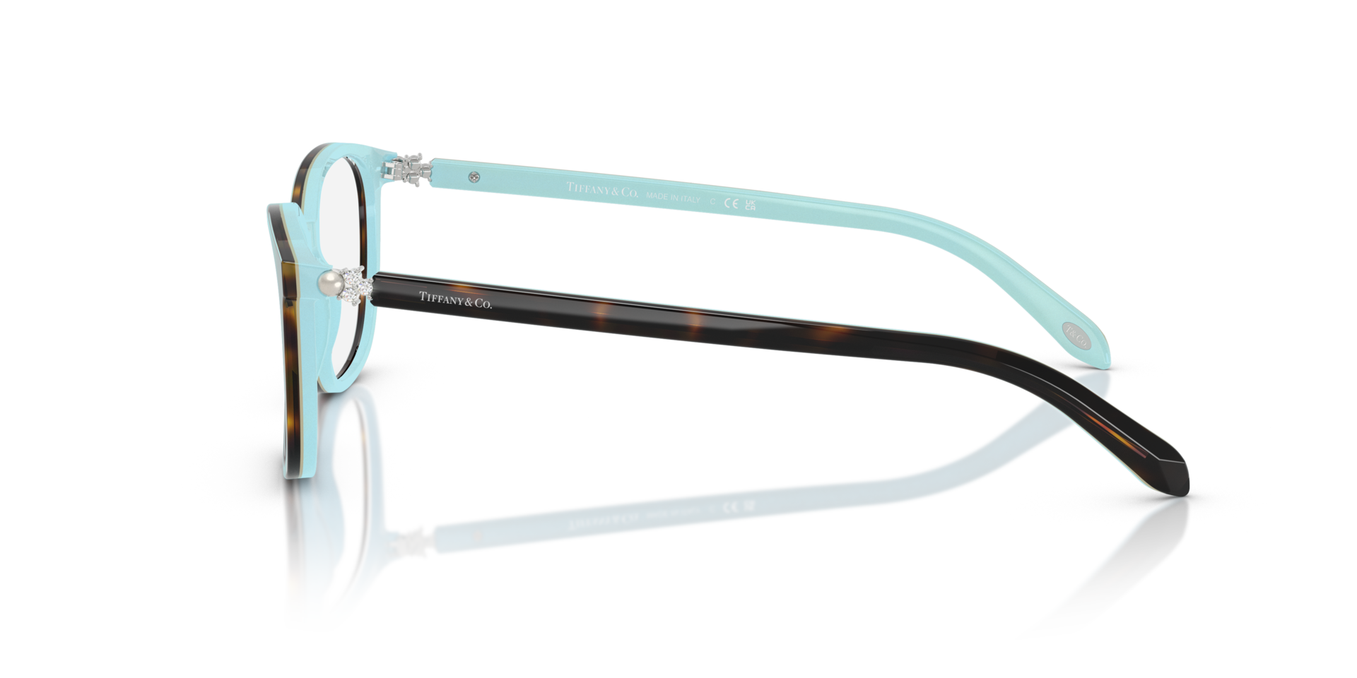 TF2109HB Havana On Tiffany Blue AcetateEyeglass Frames for Glasses Direct, Side View