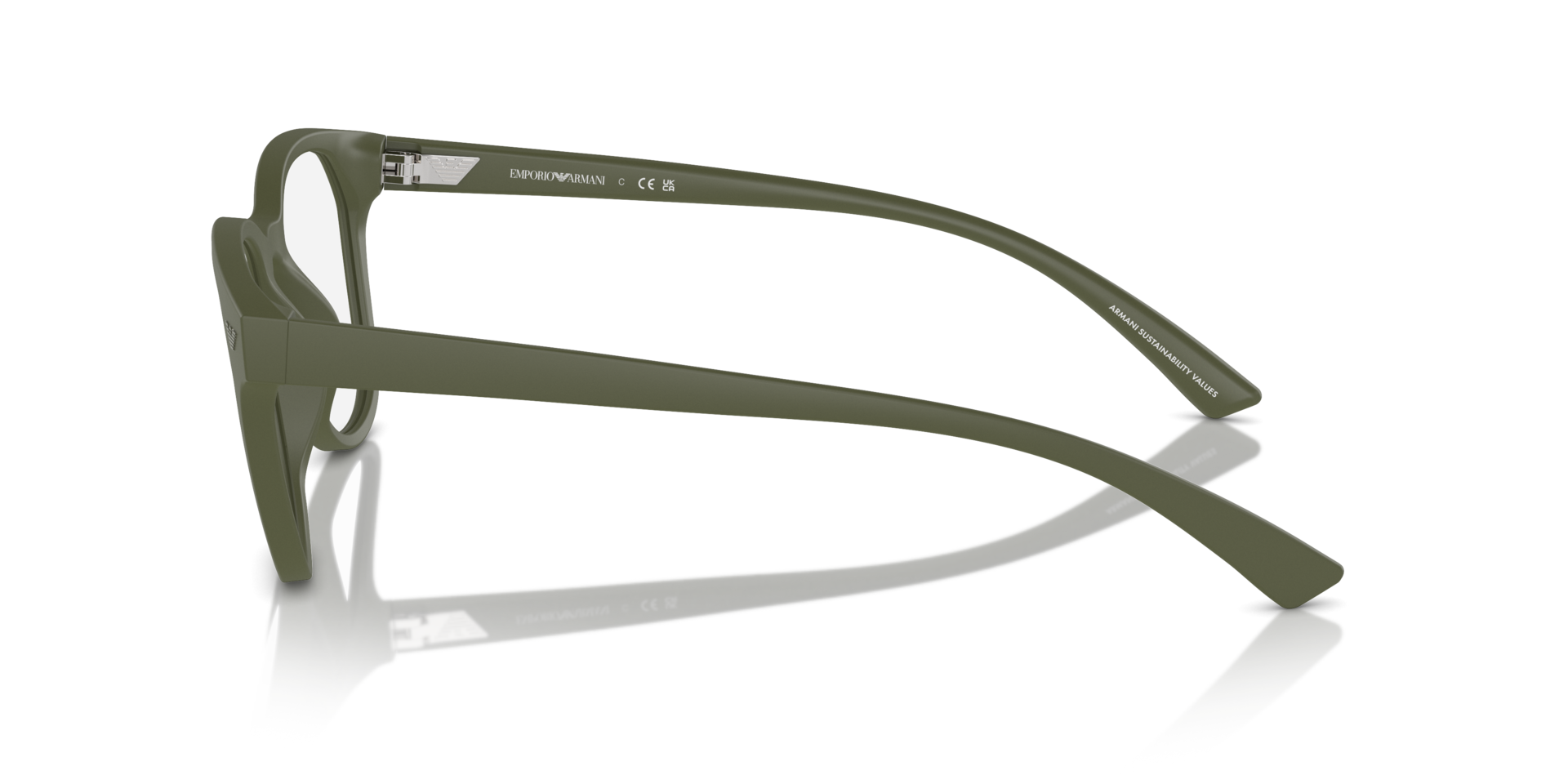 EA3240U Matte Green PlasticEyeglass Frames for Glasses Direct, Side View