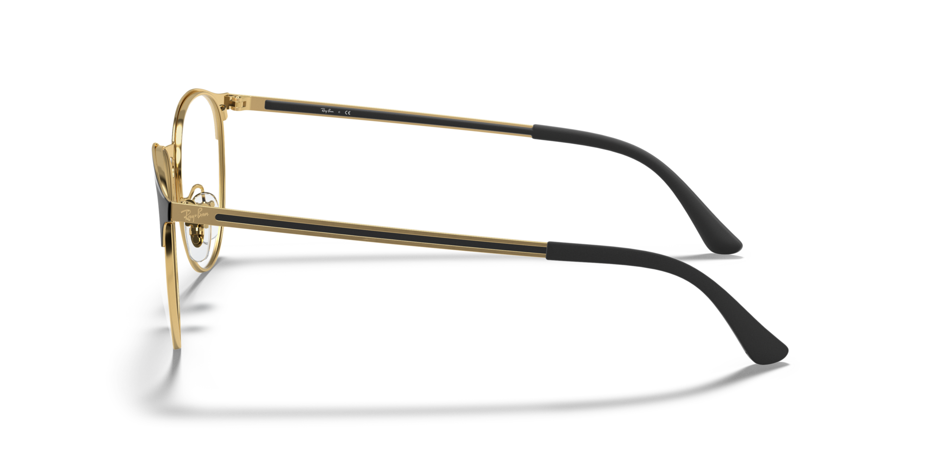 RB6375 Black On Gold MetalEyeglass Frames for Glasses Direct, Side View