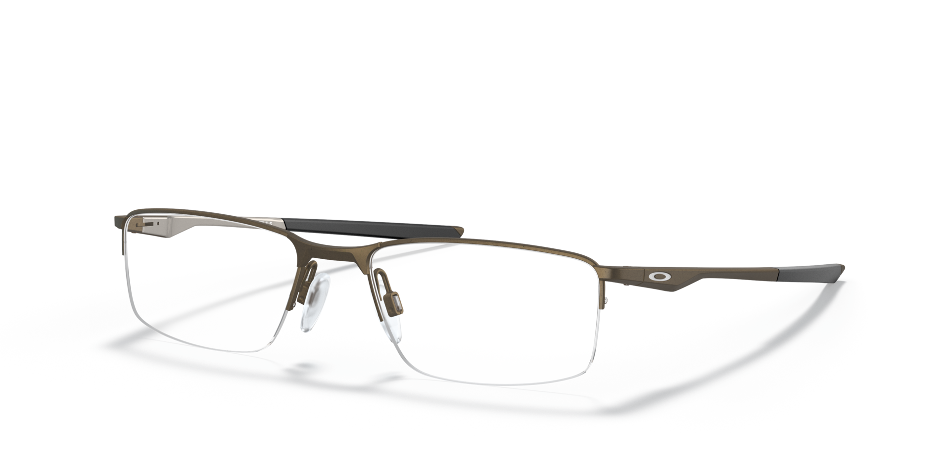 Socket 5.5 Satin Lead MetalEyeglass Frames for Glasses Direct, Angle View