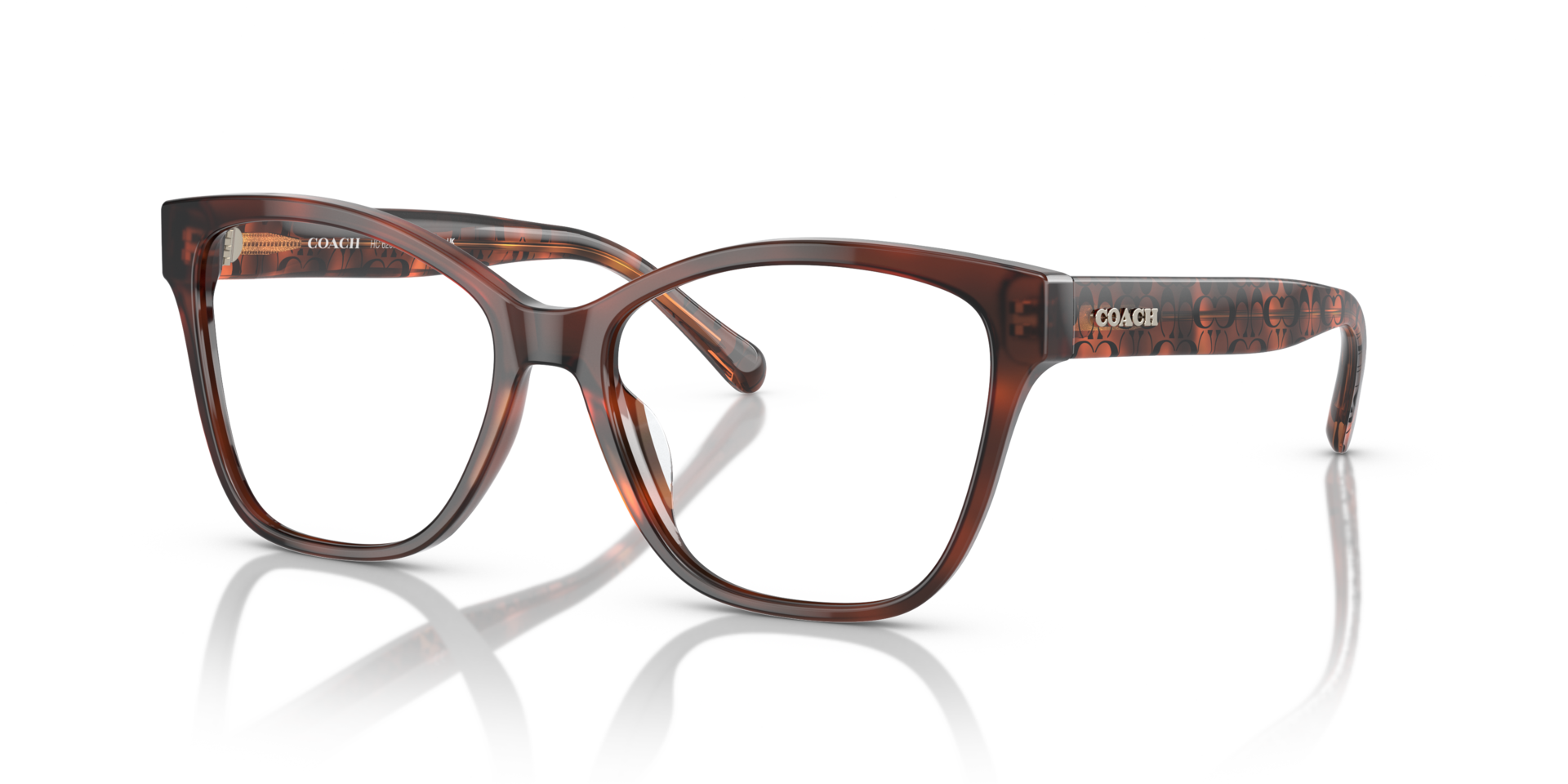HC6207U Caramel Tortoise AcetateEyeglass Frames for Glasses Direct, Angle View