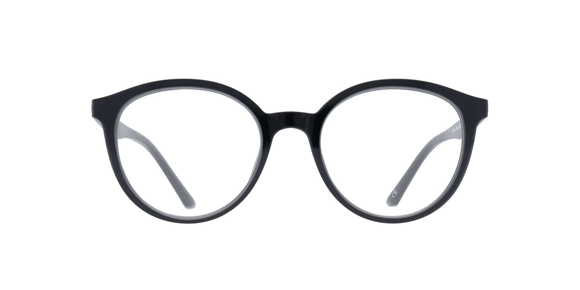 Bevis Shiny Black PlasticEyeglass Frames for Glasses Direct, Front View