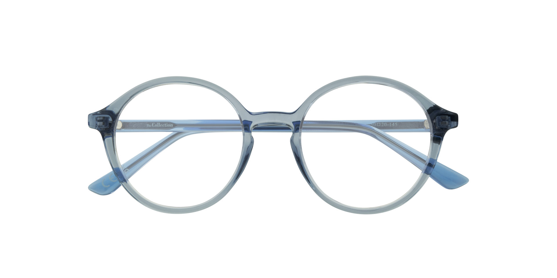 Kasia Crystal Light Blue PlasticEyeglass Frames for Glasses Direct, Closed View
