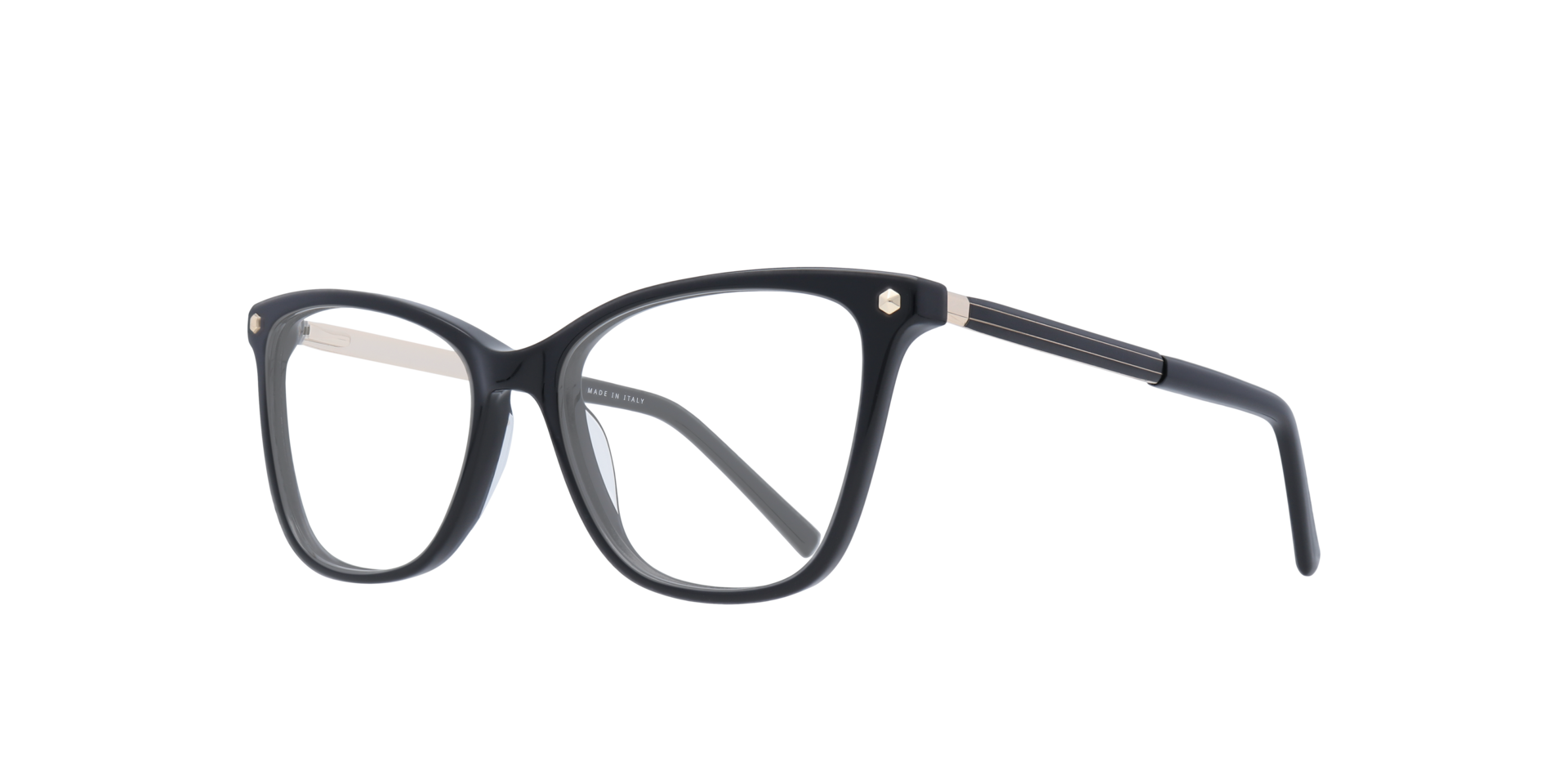 Pompei Black AcetateEyeglass Frames for Glasses Direct, Angle View