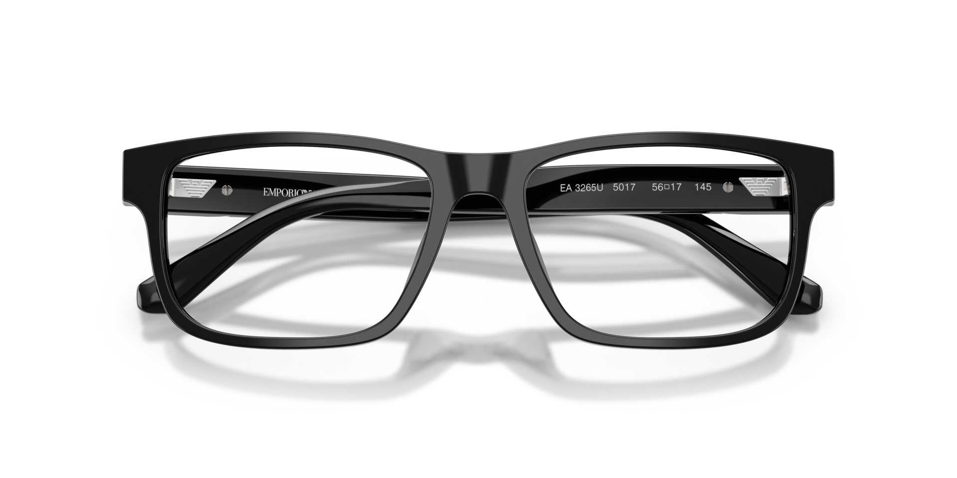 EA3265U Shiny Black AcetateEyeglass Frames for Glasses Direct, Closed View