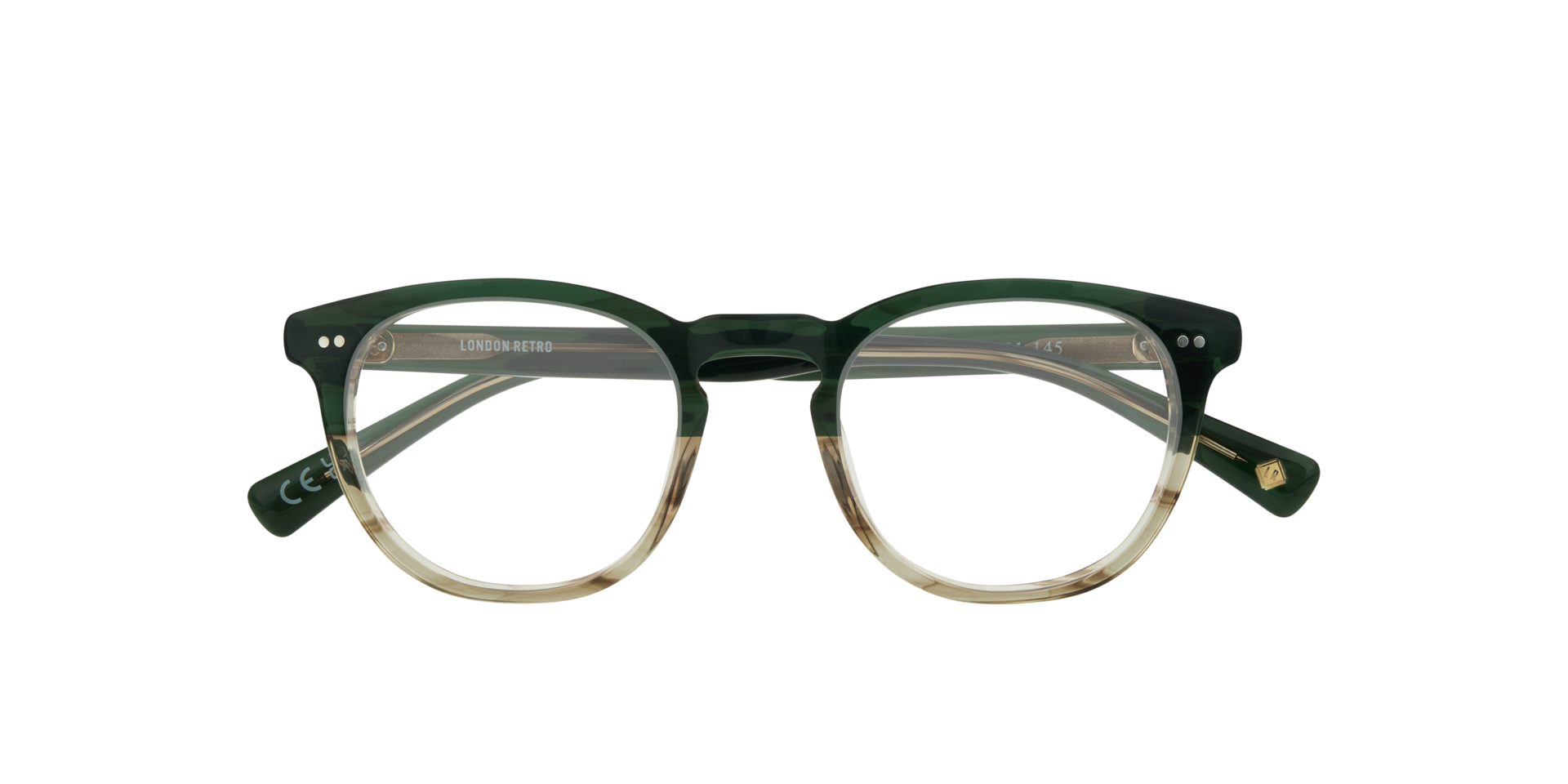 Reggie Green & Crystal AcetateEyeglass Frames for Glasses Direct, Closed View