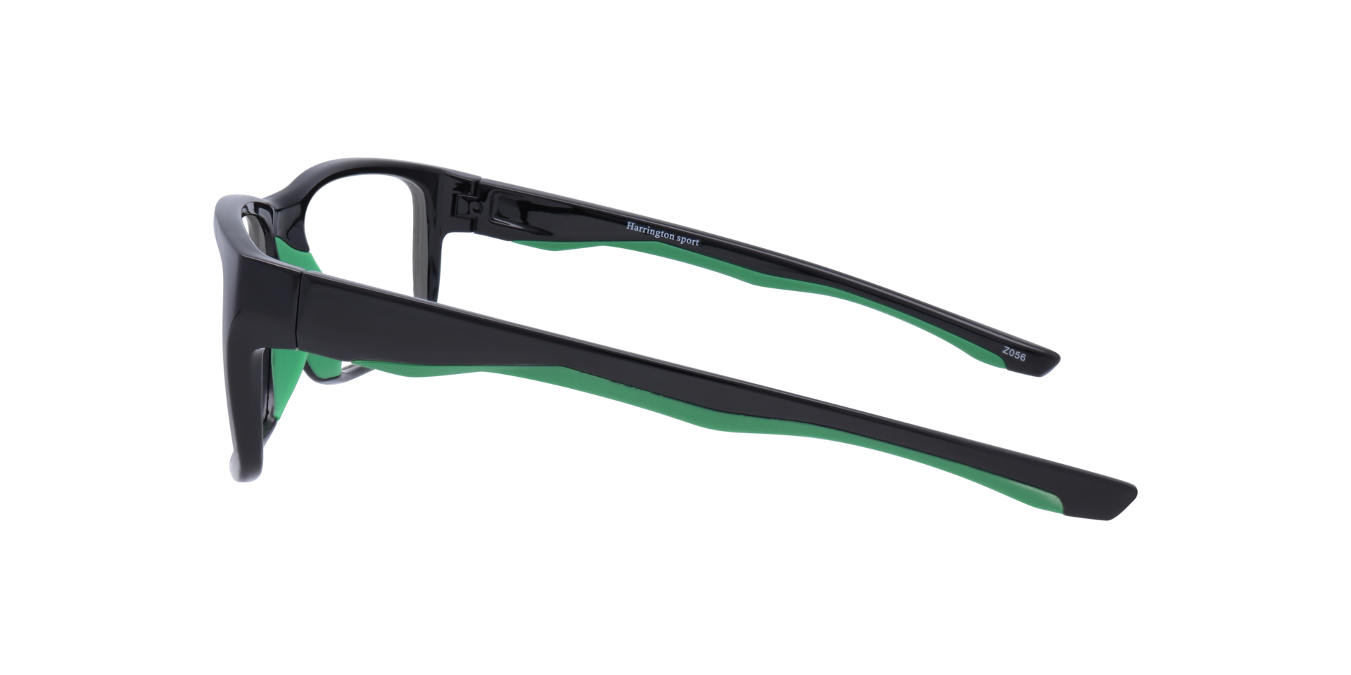 Beat Shiny Black Green AcetateEyeglass Frames for Glasses Direct, Side View