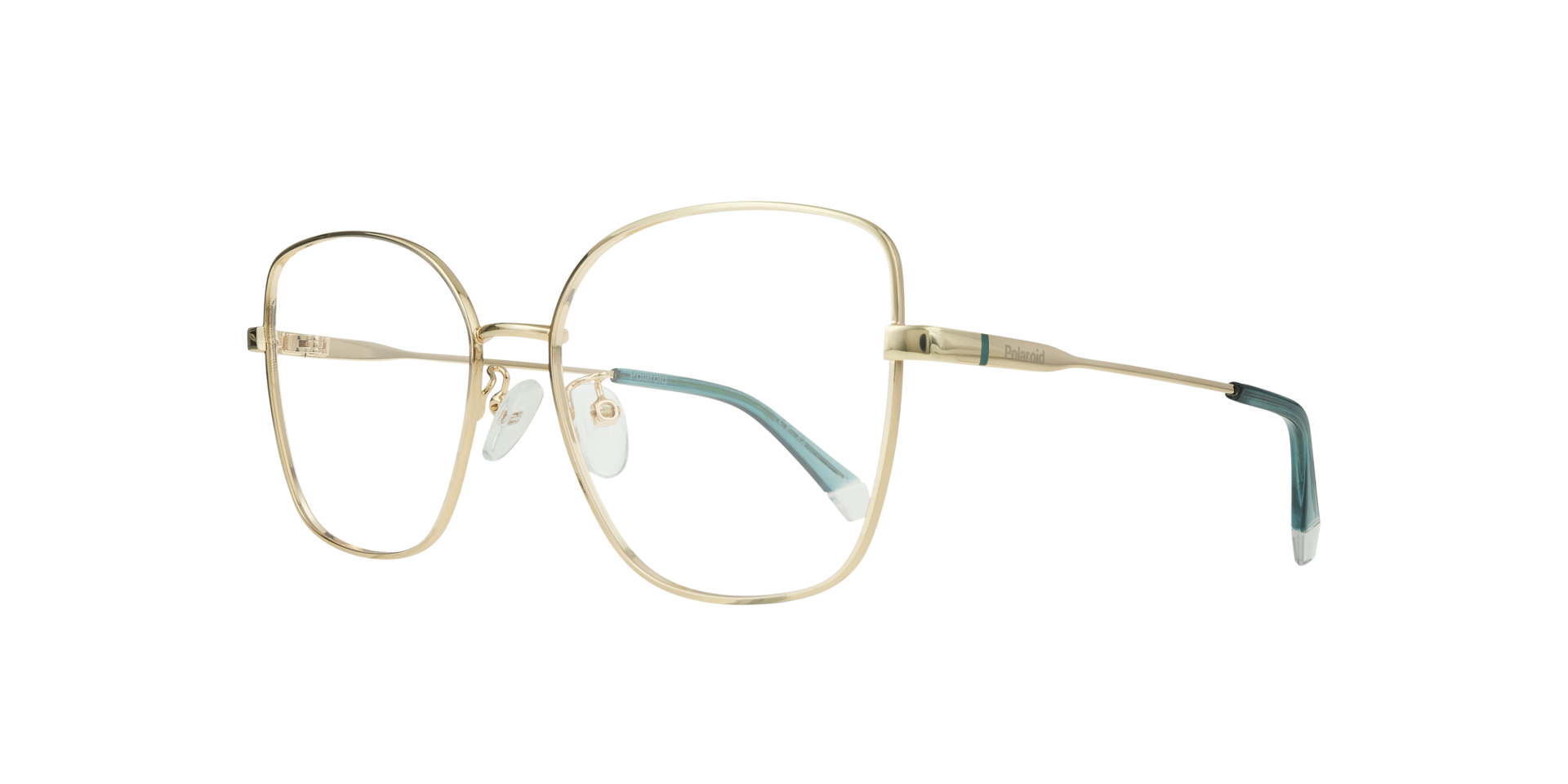PLD D521/G Gold Shiny MetalEyeglass Frames for Glasses Direct, Angle View