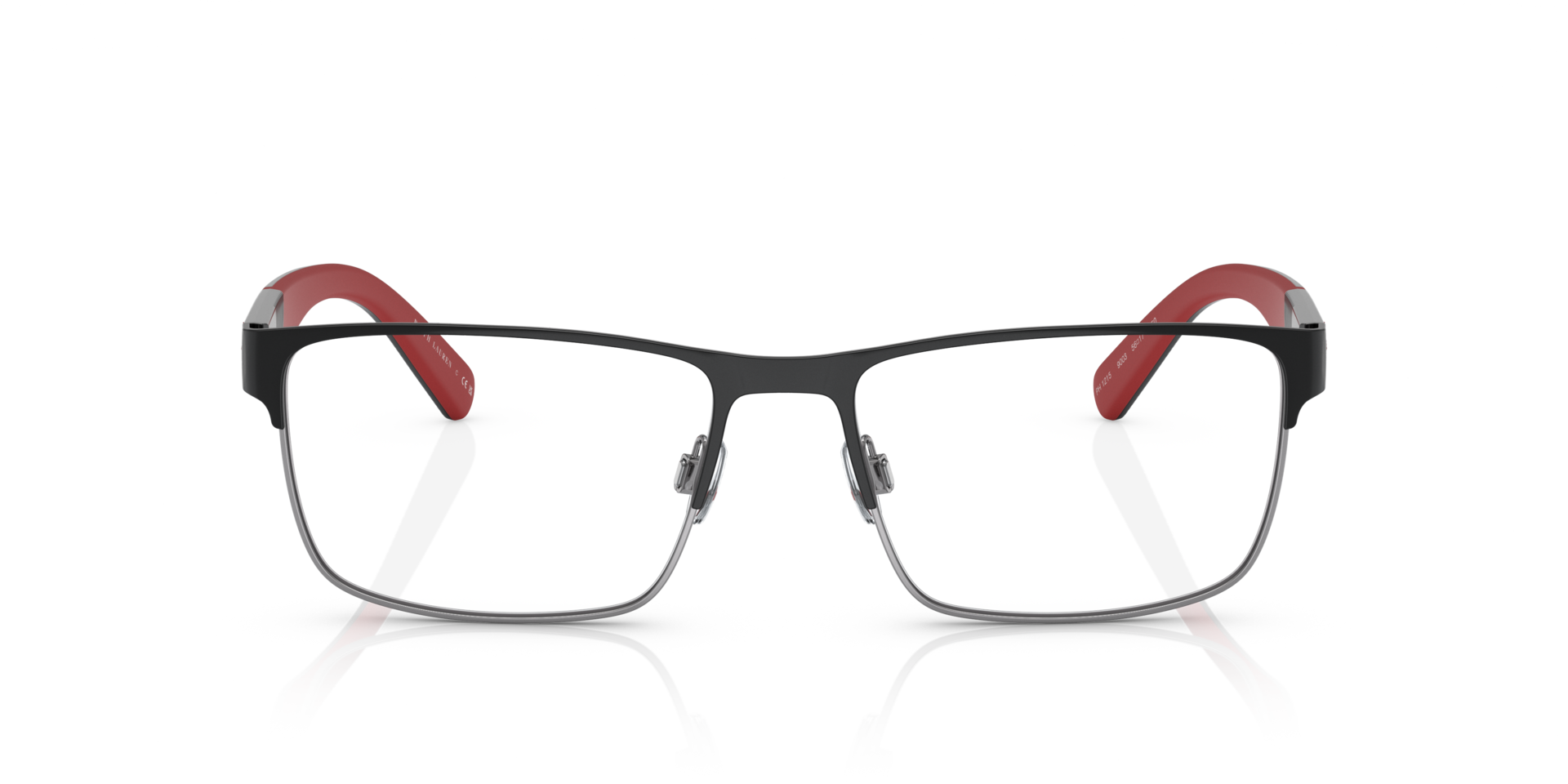 PH1215 Shiny Black & Gunmetal MetalEyeglass Frames for Glasses Direct, Front View