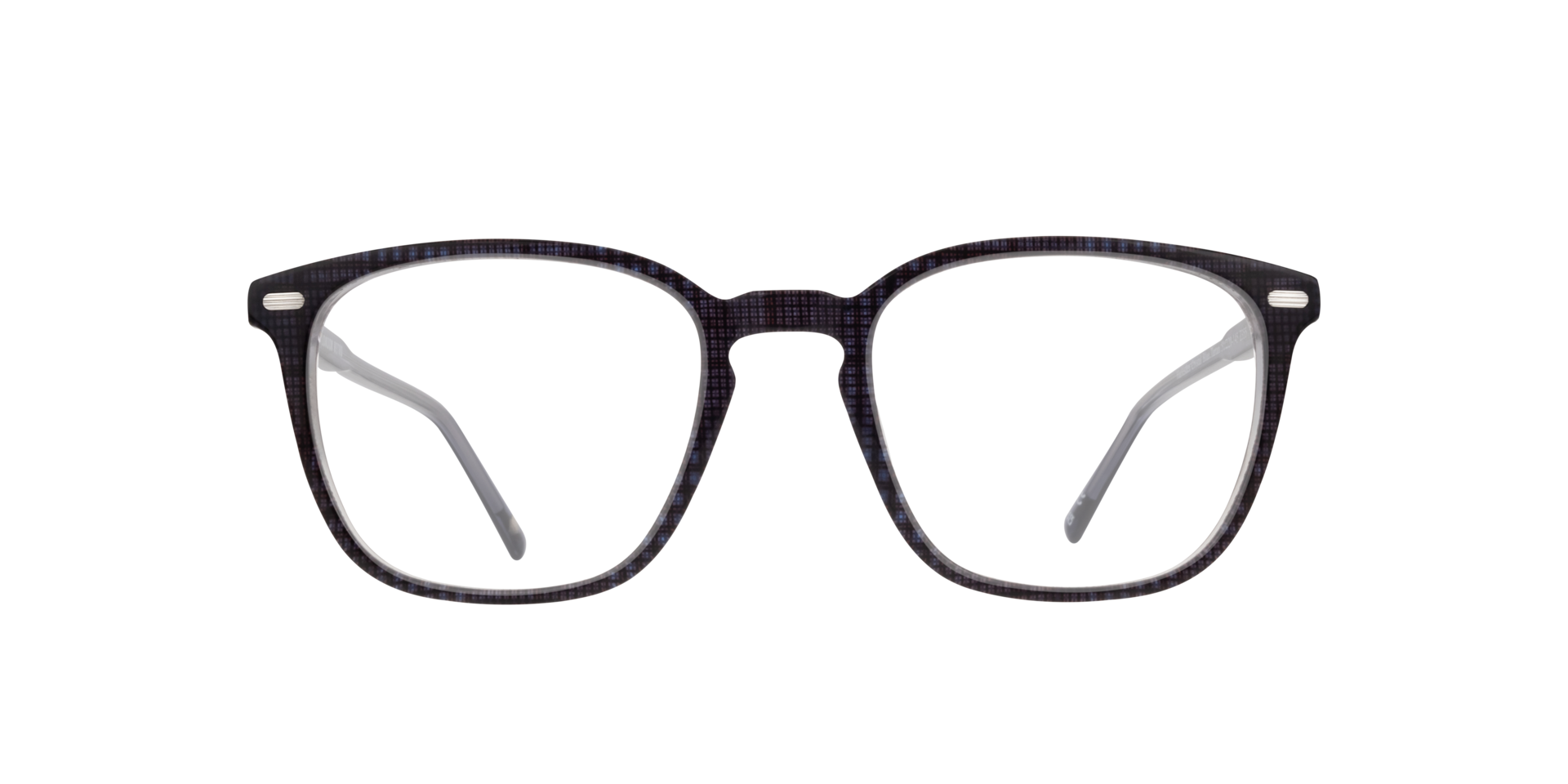 Harlesden Crystal Blue Tartan AcetateEyeglass Frames for Glasses Direct, Front View