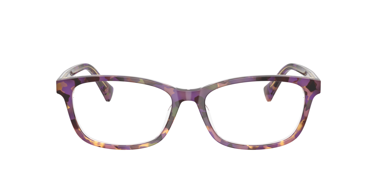 Ralph Women's Violet Havana,Transparent Violet Havana/Transparent Rectangle Acetate Eyeglasses Online - Full Rim - Ra7194u