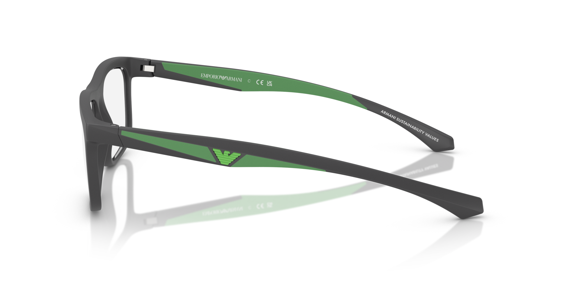 EA3246 Matte Grey PlasticEyeglass Frames for Glasses Direct, Side View