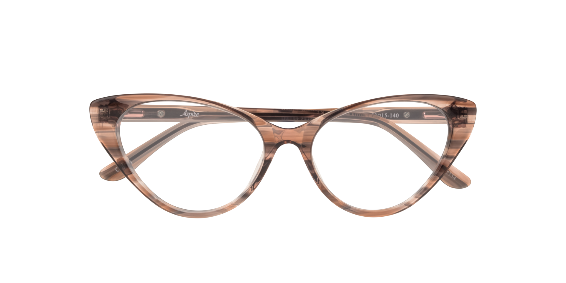 Harriet Crystal Grey Brown Stripes AcetateEyeglass Frames for Glasses Direct, Closed View