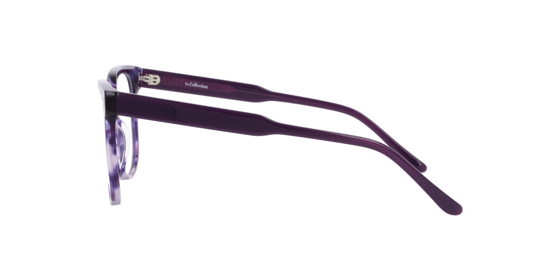 Merlyn Havana Purple AcetateEyeglass Frames for Glasses Direct, Side View