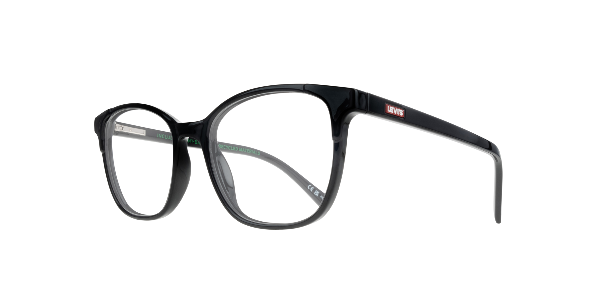 LV 1053 Black PlasticEyeglass Frames for Glasses Direct, Angle View