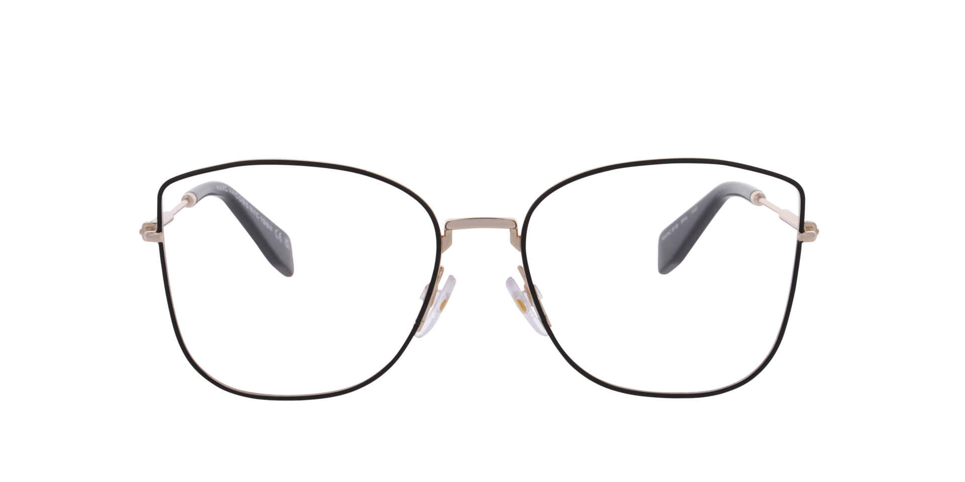 MARC 919 Black Gold MetalEyeglass Frames for Glasses Direct, Front View