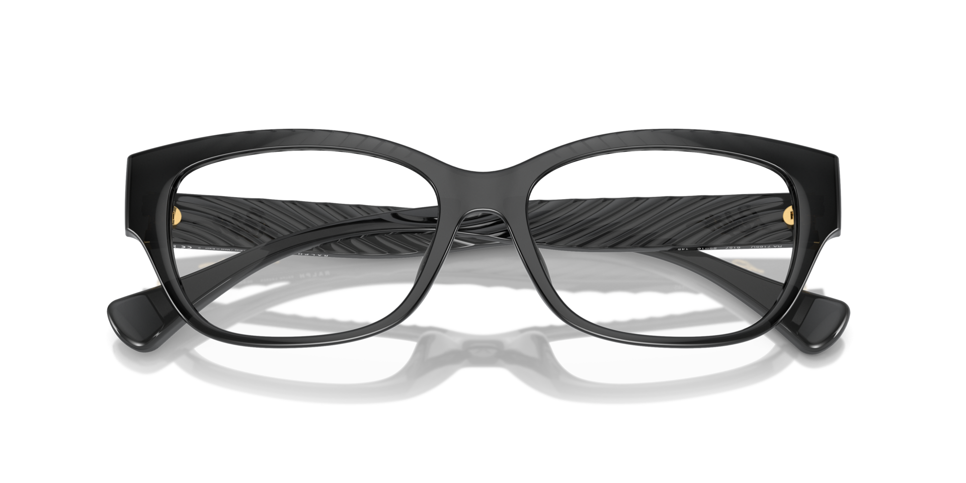 RA7165U Shiny Transparent Black PlasticEyeglass Frames for Glasses Direct, Closed View