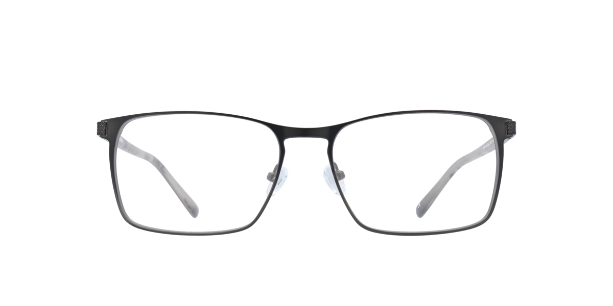 Harrington Men's Gunmetal,Grey Gunmetal/Grey Rectangle Metal Eyeglasses Online - Full Rim - Alec
