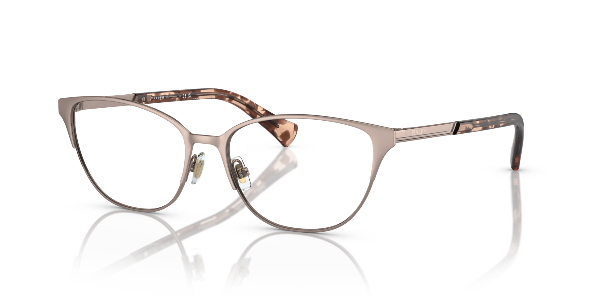 RA6055 Shiny Rose Gold MetalEyeglass Frames for Glasses Direct, Angle View