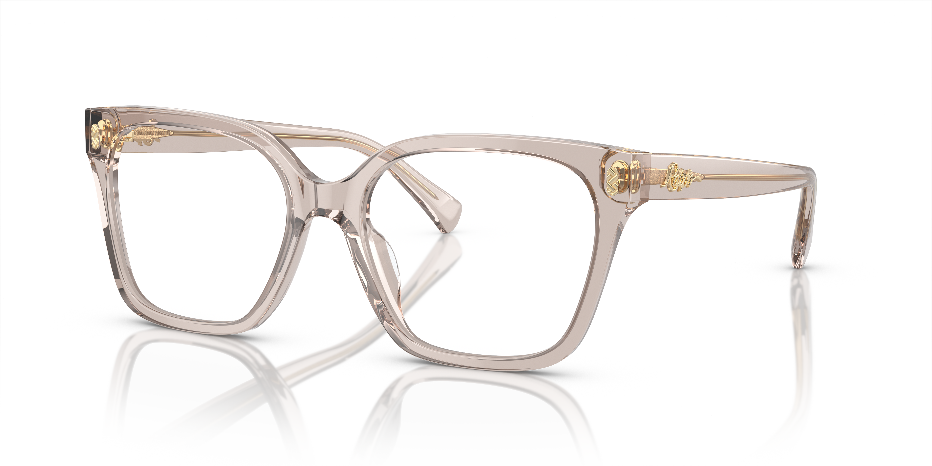RA7158U Shiny Transparent Beige AcetateEyeglass Frames for Glasses Direct, Angle View
