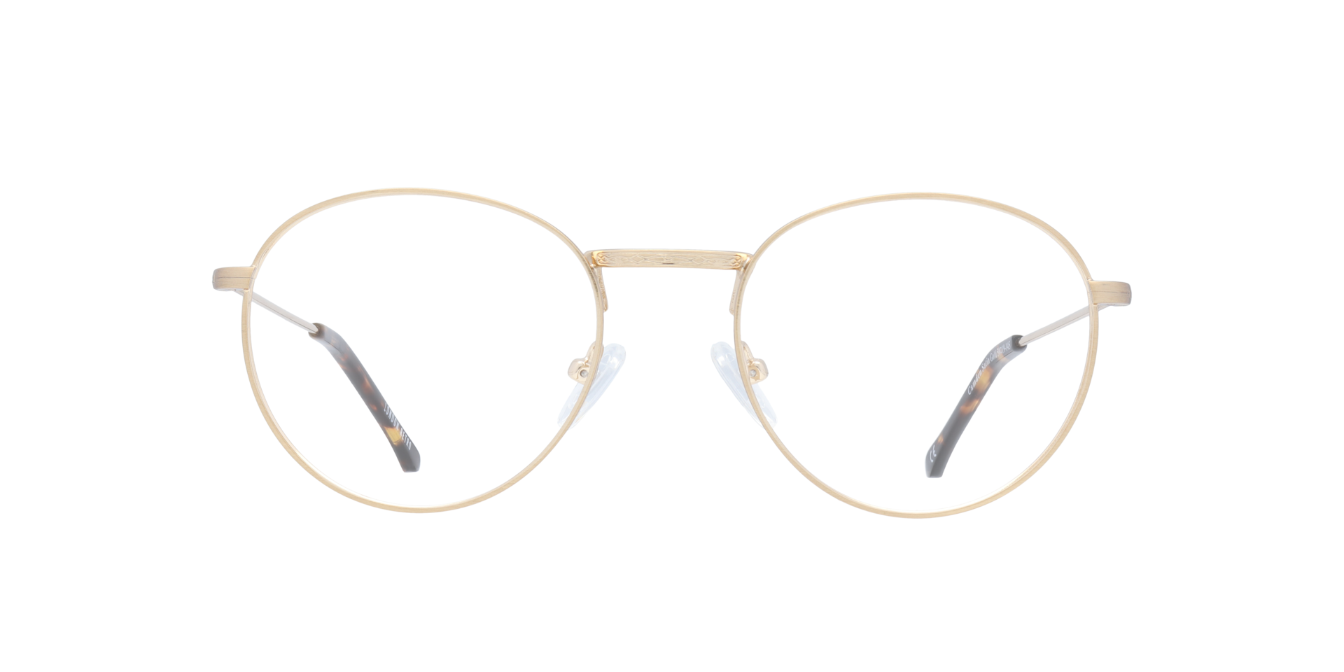 Camden Satin Gold MetalEyeglass Frames for Glasses Direct, Front View