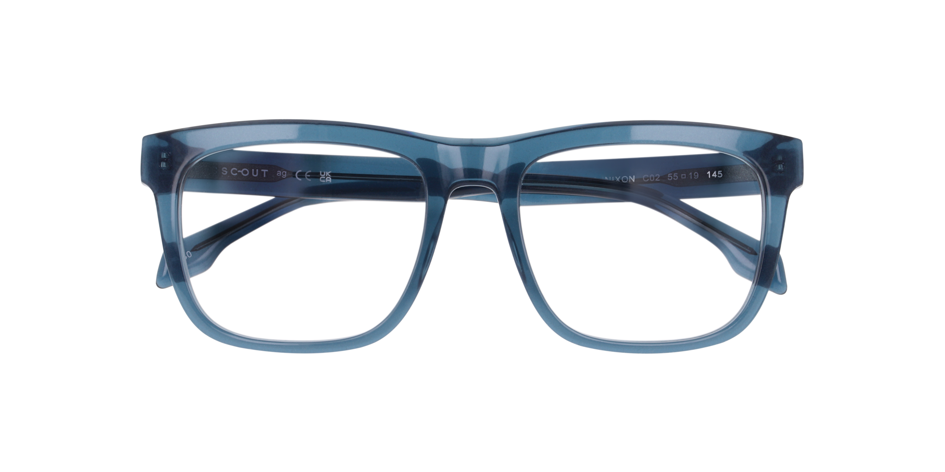 Nixon Crystal Teal AcetateEyeglass Frames for Glasses Direct, Closed View