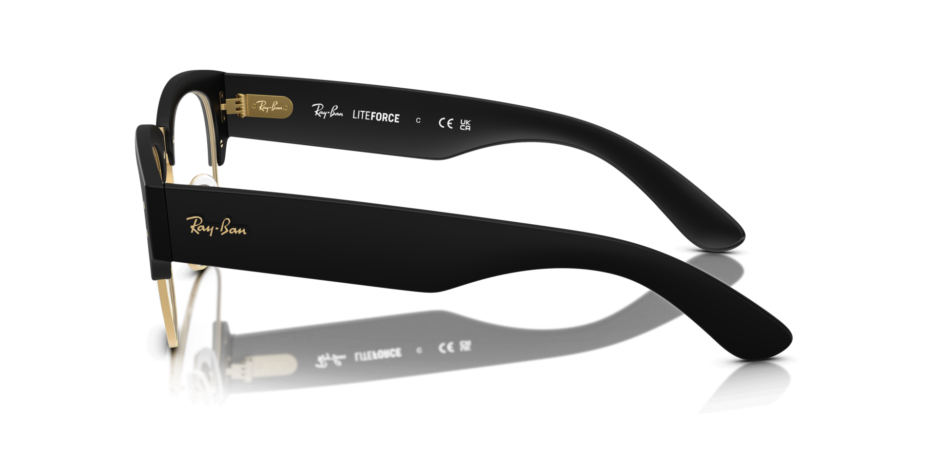 RB7316V Sand Black On Gold PlasticEyeglass Frames for Glasses Direct, Side View
