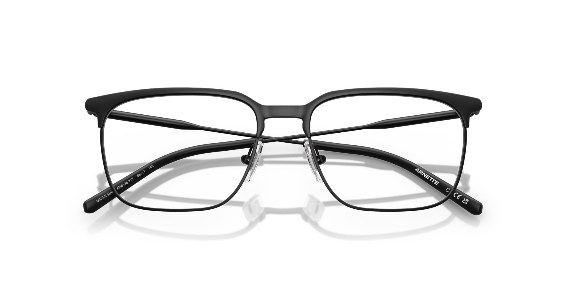 AN6136 Matte Black MetalEyeglass Frames for Glasses Direct, Closed View