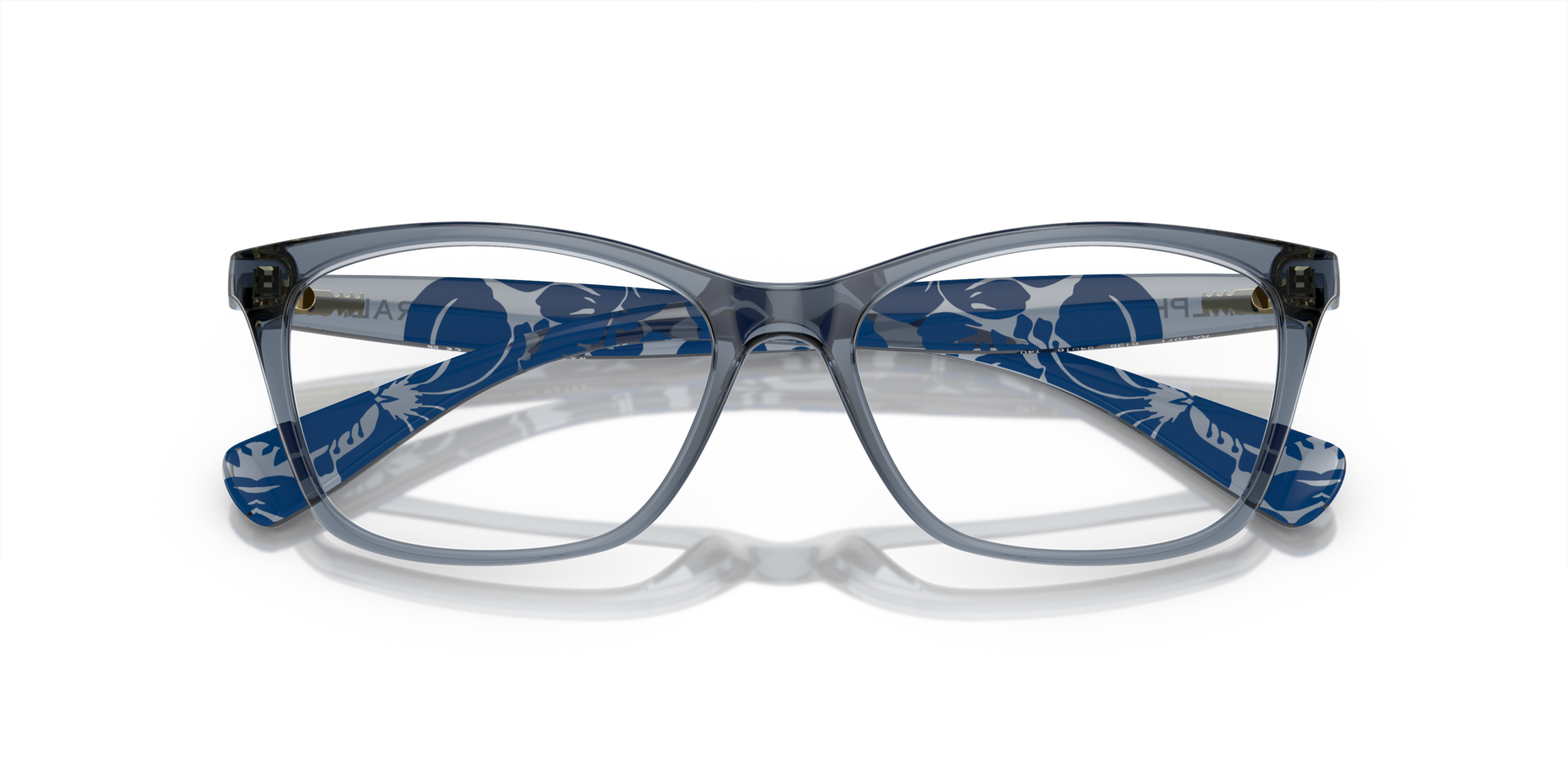 RA7071 Shiny Trasparent Blue PlasticEyeglass Frames for Glasses Direct, Closed View