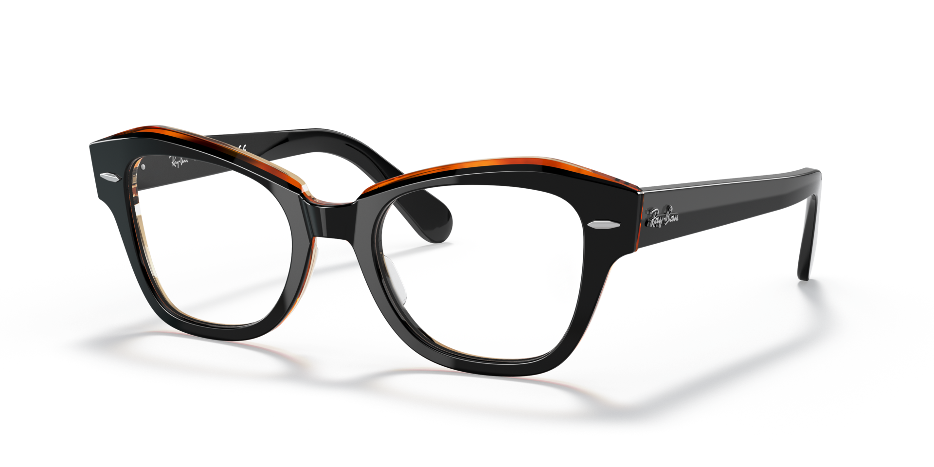 RB5486 Black On Brown AcetateEyeglass Frames for Glasses Direct, Angle View
