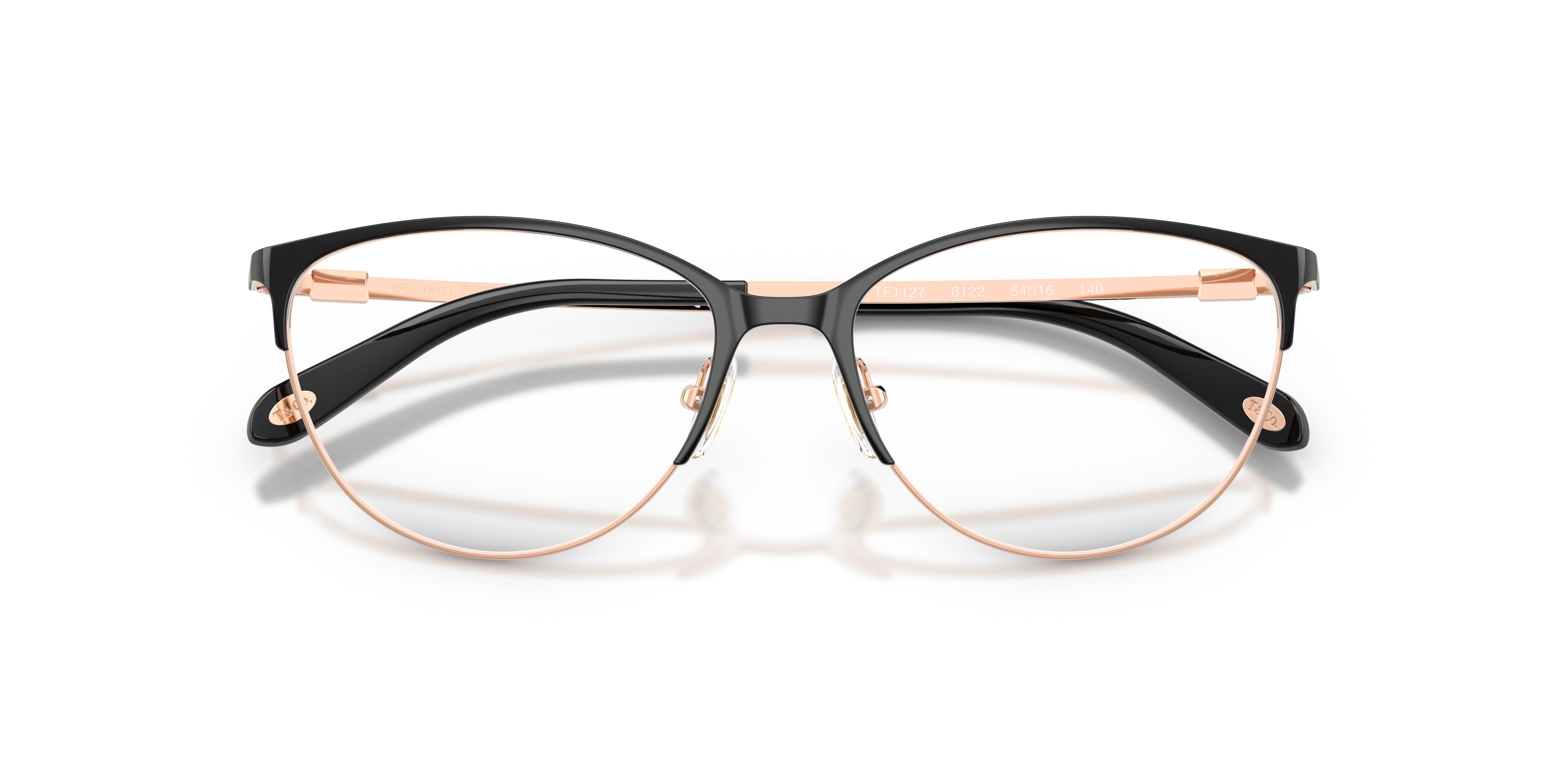 TF1127 Black & Rubedo MetalEyeglass Frames for Glasses Direct, Closed View