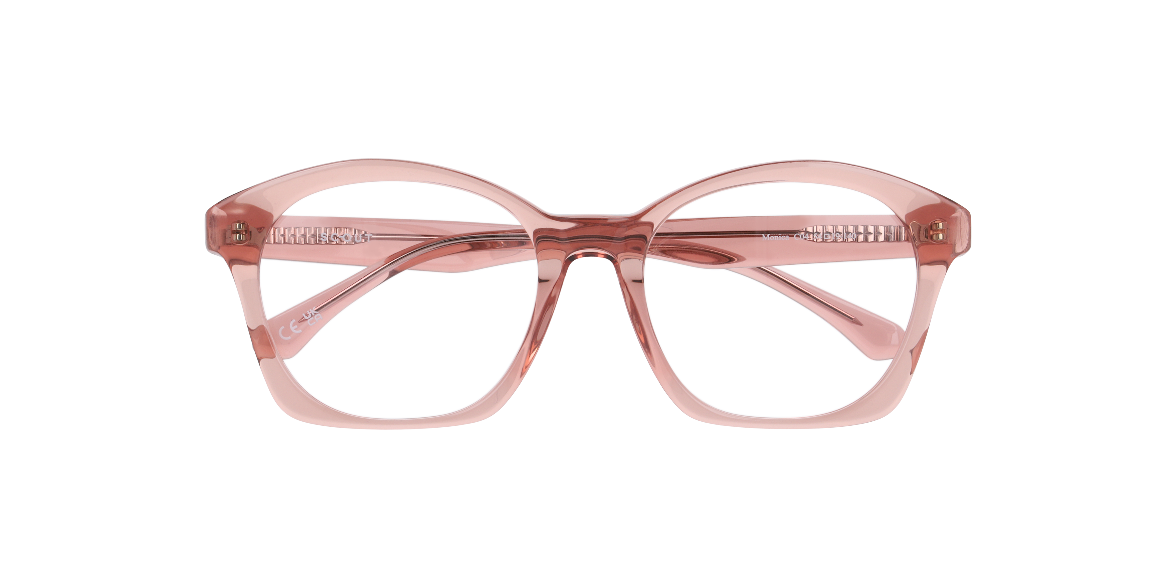 Monica Light Brown & Pink AcetateEyeglass Frames for Glasses Direct, Closed View