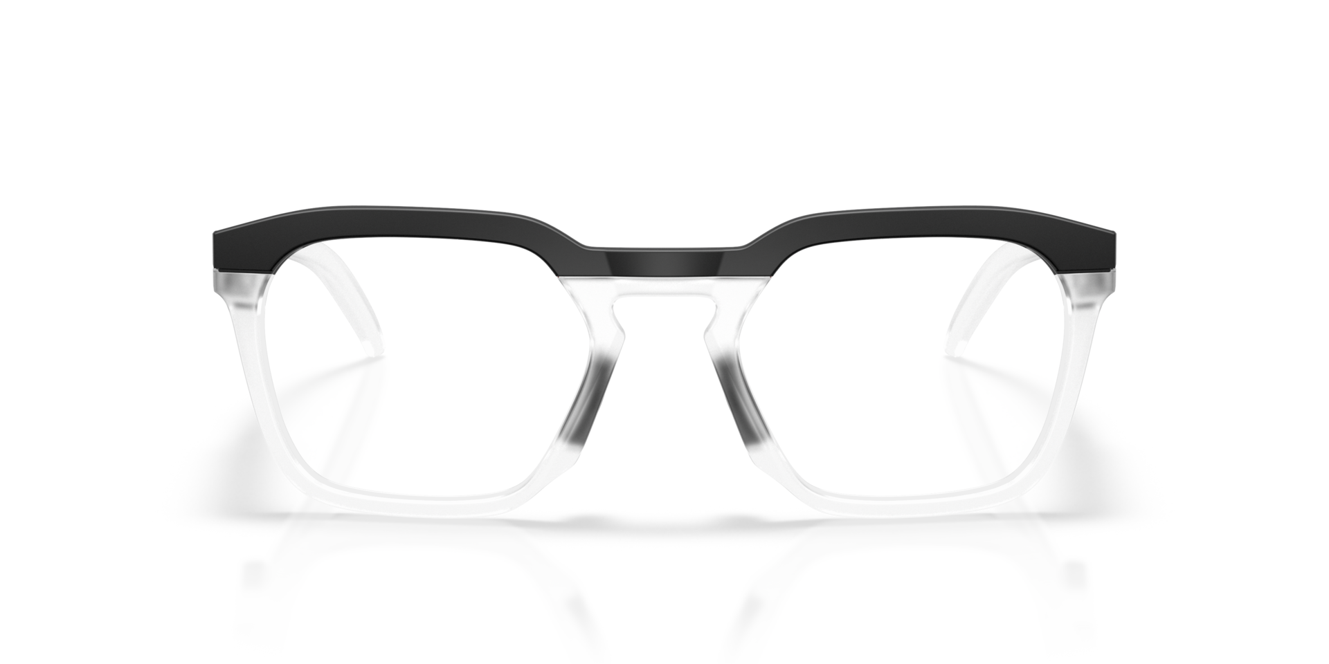 HSTN SQ Satin Black PlasticEyeglass Frames for Glasses Direct, Front View