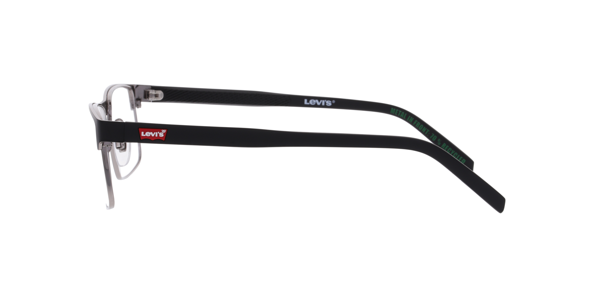 LV 5092 Black Matte MetalEyeglass Frames for Glasses Direct, Side View