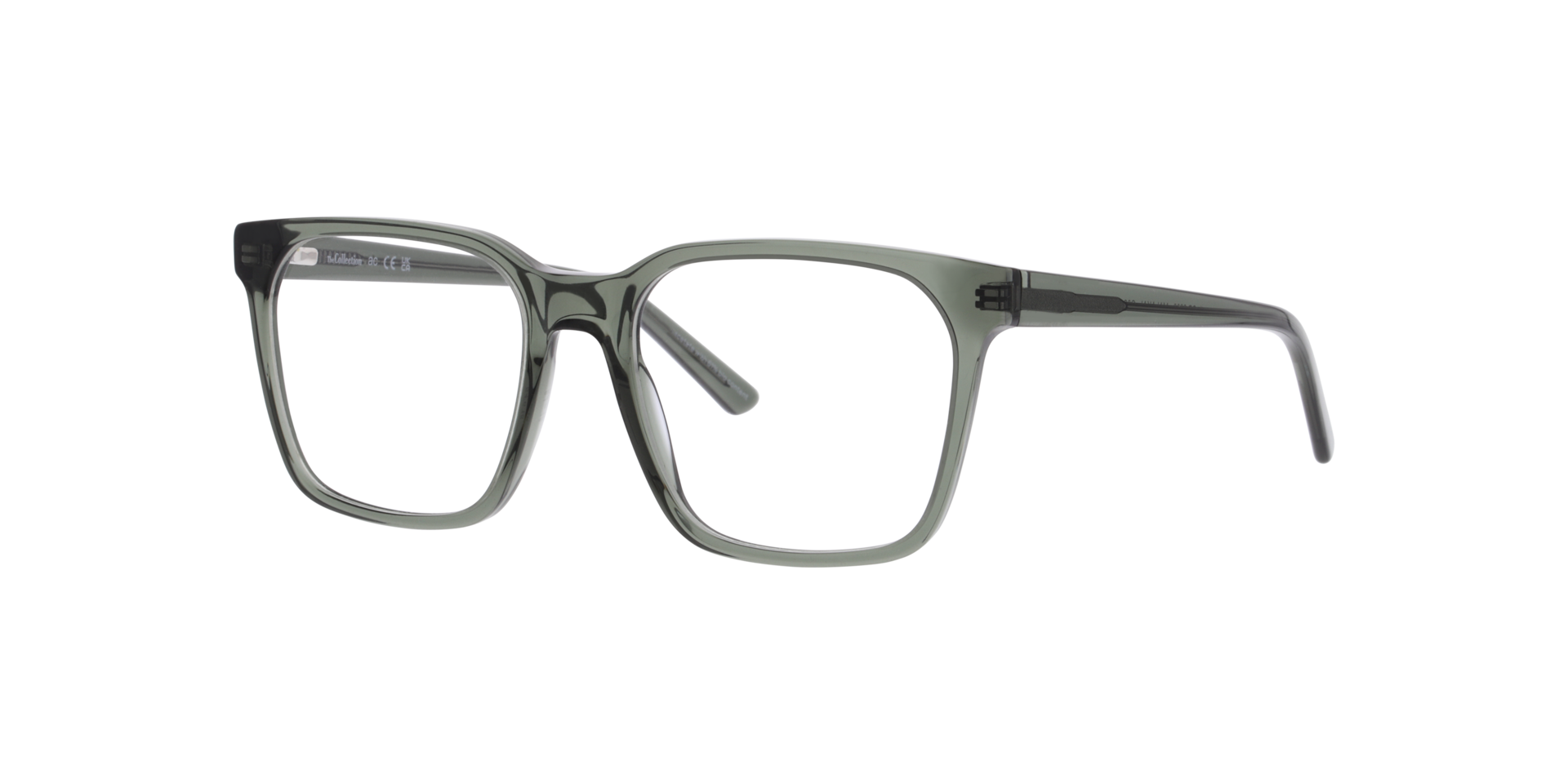 Malakai Transparent Green AcetateEyeglass Frames for Glasses Direct, Angle View