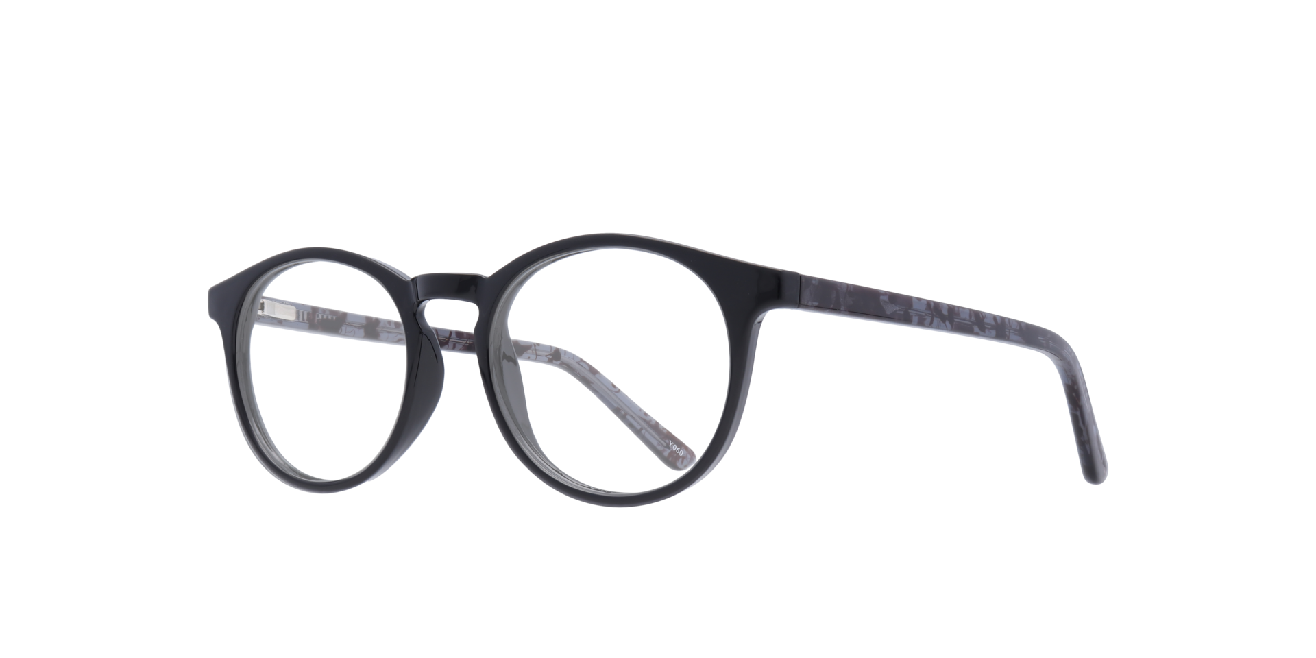 Deon Black PlasticEyeglass Frames for Glasses Direct, Angle View