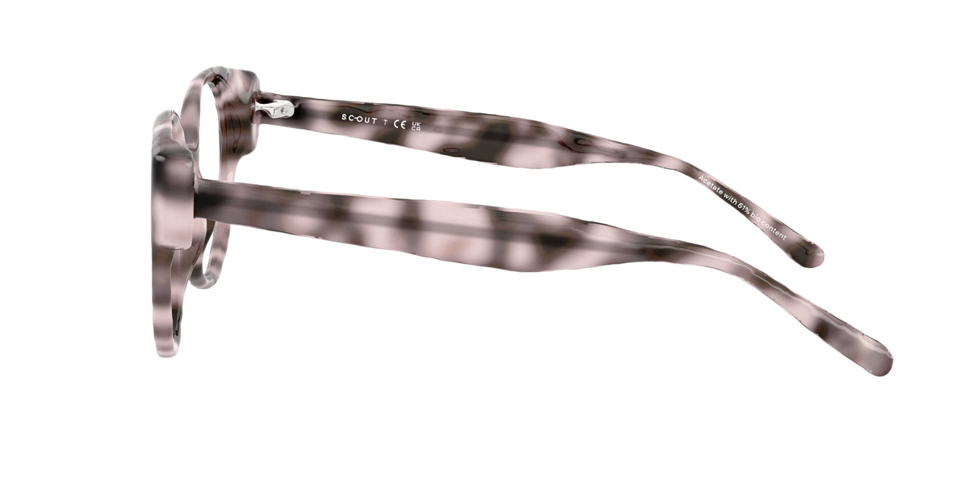 Margo Havana Pink AcetateEyeglass Frames for Glasses Direct, Side View